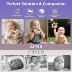 Baby Teething Rings Toys for 0-6 6-12 Months Animal Rattle Teether Sensory Toys for Babies 0-24Months Silicone Teether Relief Chew Soothing Sore Gums for Newborn Infant Essentials BPA Free (Animal)