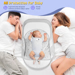 Portable Baby Bassinet Travel Baby Bed included Carry Backpack , Baby Cribs Travel Pod for Outdoors Baby Lounger Infant Travel Bed with Mosquito Net and Sunshade Canopy, Lightweight Washable Foldable