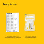 Medela Easy Pour Breastmilk Storage Bags 100 Count 7oz/210ml Disposable, Leakproof, Fast Freeze, Breast Milk Protection Recyclable & BPA Free