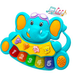 Baby Music Toys 12-18 Months, Animal Baby Piano Musical Light Infant Toys Toddlers Early Education Birthday Gift for 1 2 Year Old Girls Boys (Elephant)