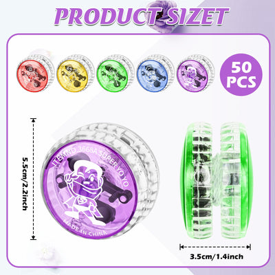 24 Pack Light Up Yo Yo for Kids - LED Responsive Ball - Great Party Favors for Birthdays, Carnivals, Goodie Bags - Stocking Stuffers for Christmas