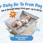 BABY SKYE Diaper Changing Table Portable with Wheels Foldable Diaper Station Organizer & Storage Rack Newborn and Baby (Light Grey)