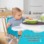 Furmubei Portable Baby Booster Seat with Tray, Toddler Booster seat for Dining, Camping, Travel, Baby Beach Chair 6 Months to 3 Years Old Indoor Outdoor Use Cyan