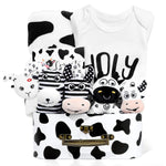 Baby Gift Set, Baby Shower Gifts, Black and White High Contrast Baby Toys 0-6 Months for Newborn Essentials Infant Rattle Socks Elephant Toys Blanket Onesies Baby Gift Basket for Girls Boys