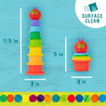 Kids Preferred World of Eric Carle The Very Hungry Caterpillar Bath Time Stacking Cup Set with Caterpillar Head Squirty Perfect for Water Play Ages 18 Months and Up