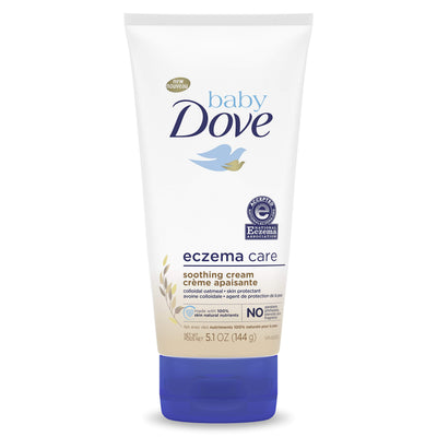 Baby Dove eczema care soothing cream on a white background