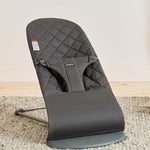 BabyBjörn Bouncer Bliss, Anthracite, Woven, Classic Quilt | 2-in-1 Adjustable Baby Bouncer Seat and Toddler Chair, Newborn to Toddler (8-29 lbs), 4 Positions, Lightweight & Portable
