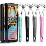 Cbiumpro 4-Pack Tongue Scraper for Kids & Adults, Stainless Steel Tongue Cleaner with Travel Case, Reduce Bad Breath