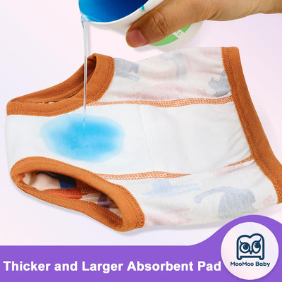 MooMoo Baby Training Underwear 10 Packs Absorbent Toddler Potty Training Pants for Girls Cotton 3T