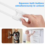Vmaisi 10 Pack Baby Sliding Cabinet Locks - Adjustable U Shaped Child Safety Locks,Childproof Latches for Kitchen Bathroom Storage Cupboards Doors, Handles and Knobs White (10)