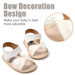 CoKate Baby Girls Sandals Ruffle Bowknot Premium Soft Sole Anti-Slip Open Toe Breathable Summer Outdoor First Walker Shoes Baby Sandals 0-3 months girls Bow White