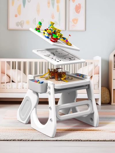Rabbit Rustler Baby High Chair,High Chairs for Babies and Toddlers| Studying Table| Table and Chair Set | Building Block Table | Toddler Chair with Safety Harness,Adjustable Seat Back&Footrest