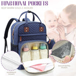 Tuwubi Diaper Bag Backpack, Baby Essentials Travel Tote Bag, Multi function Waterproof Backpacks, Travel Essentials with Stroller Straps & Pacifier Case - Blue