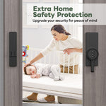 YogePote Keyless Password Barn Door Lock, 180 Degree Adhesive Cabinet Lock with 3-Digit Combination, Sliding Flip Door Latch with Glue and Screws for Gate, Closet, Shed, Pantry, Bedroom (Black-1pc)