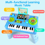 Baby DJ Table for Toddlers 1-3, Baby Musical Piano Toys 6-9-12-18 Months Toddler Activity Learning DJ Mixing Table with Music & Light Educational Toys for 1 Year Old Boy Girl Christmas Birthday Gifts