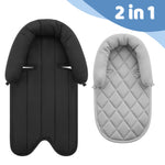 Pro Goleem Car Seat Head Support Infant, Soft Infant Car Seat Insert, 2 in 1 Carseat Head Support for Newborn, Perfect for Car Seat, Stroller, Swing, Bouncer, Gray and Black