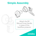 Cimilre M1 Manual Breast Pump Kit – Portable, Quiet Breastfeeding Pump with Ergonomic Handle, Closed System & Wide‑Neck Bottle for Travel, Backup & On‑The‑Go Moms