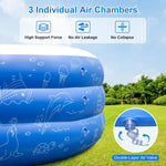 Large Inflatable Pool for Kids Adults, 145" X 74" X 22" Blow Up Pools Big Swimming Pool, Thickened Oversized Family Kiddie Pools for Backyard Outdoor Garden Water Party (Pump Not Included)