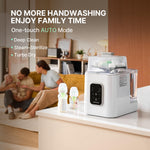 AURAKICH Baby Bottle Washer, Sterilizer & Dryer - All-in-One Pro Cleaning Machine with Fishbone Spray Arm, Self-Cleaning & AUTO Mode, Dual Water Inlet for Bottles, Breast Pump & Baby Essentials