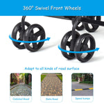 BABY JOY Double Umbrella Stroller, Lightweight Travel Side by Side Twin Stroller with Large Storage, Cup Holder, 5-Point Safety Harness, Adjustable Canopy & Compact Fold for Infant and Toddler (Black)