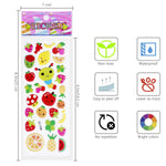 Meafeng 3D Stickers for Kids & Toddlers 24 Sheets 550+ Puffy Stickers Variety Pack with Animals, Numbers, Fruits, Fish, Dinosaurs, Cars & More for Scrapbooking, Bullet Journals & Crafts