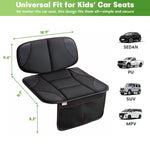 Siivton Car Seat Protector for Kids, Anti-Slip Design, Thick Padding, Prevents Seat Marks, 2 Storage Pockets for Toys & Snacks, Fits Most Cars, Black - 1 Pack