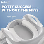 Jool Baby Potty Training Seat with 2 Step Ladder for Toddlers - Splash Guard, Adjustable Height (Gray)