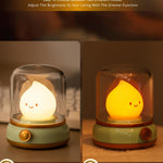 WANIDEA Cute Chibi Flame Lamp, Anime Cozy Lights, Retro Rechargeable Night Light, Decor, Smoko Light, Cute Desk Accessories, Gifts