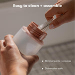 Frida Mom 2-in-1 Manual Breast Pump Silicone Bottle + Replacement Lid, Milk Collector for Breastfeeding, 5oz