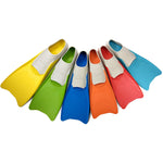 Flow Premium Rubber Long Fins for Swim and Lap Training - Youth Sizes for Kids, Young Men, and Women (XXS 1-3 (Orange))