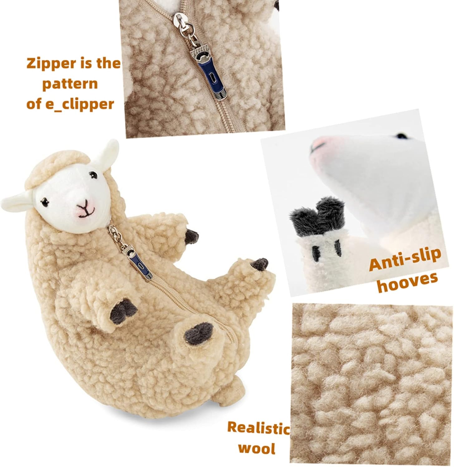 Shaved Sheep Stuffed Animal, Sheep Plush Toy, Cute Plushie for Girls, Sleeping Pet Buddy, Lamb Stuffed Animal Best Birthday Gifts for Women Boys Teens, Small Plush Toy