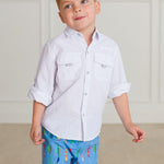 RUGGEDBUTTS Boys UPF50+ Sun Protection Animal Swim Trunks - Gone Fishin, 0-3m