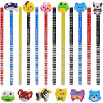 BUSHIBU Cute Pencils for Kids, Fun Pencil with Erasers Toppers, Woodcased #2 Pencils for School Classroom(12 Pack)