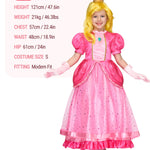 Spooktacular Creations Halloween Pink Princess Dress, Kids Princess Dress Up Set, Peach Crown Costume for Girls Toddler Halloween, Birthday, Roleplay Party (Small, 5-7 yrs)