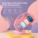 dearlomum Baby Play Mat Baby Gym,Funny Play Piano Tummy Time Baby Activity Mat with 5 Infant Sensory Baby Toys & 4 Wrist Rattle Socks, Boy & Girl Gifts for Newborn Baby 0 to 3 6 9 12 Months(Pink)