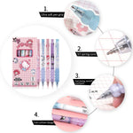 TiaJaMi 5 Pcs Cartoon Ballpoint Pens, Cute Gel Pens, Features a Spring-Loaded Nib Design With a Soft Silicone Protective Sleeve on the Grip Section.
