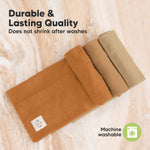 Organic Burp Cloths Baby Boy, Girl - 6-Pack Large 100% Cotton Burping Cloths for Babies, Spit Up Rags, Super Absorbent, Ultra Soft Newborn Rag, Gender Neutral, Machine Washable, Durable (Terracotta)
