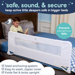 Hiccapop 57" x 19" Extra Long Bed Rail for Toddlers, Heavy Duty Swing Down Bed Rail Guard with Soft Mesh Cover Safely Fits Twin, Full, Queen Beds