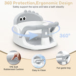 Baby Bath Seat for Babies 6 Months & Up Sitting Up | 360° Stable Toddler Bath Chair with One-Touch Button | Baby Bath Tub Seat with Suction Cups | Open Design, Compact, Detachable, Non-Slip(Grey)