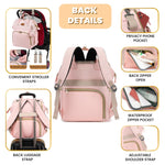 ROSEGIN Pink Diaper Bag Backpack for Baby Girls - Perfect Baby Shower Gifts, with Changing Pad, Pacifier Case, Insulated Pockets, Stroller Straps, 35L Large Capacity - Cute, Stylish