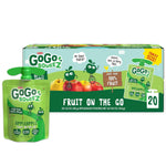 GoGo squeeZ Applesauce and Fruit Puree Variety Pack, Apple, Banana & Strawberry, 3.2 oz (Pack of 20), Unsweetened Fruit Snacks for Kids, Gluten Free, Nut Free and Dairy Free, BPA Free Pouches