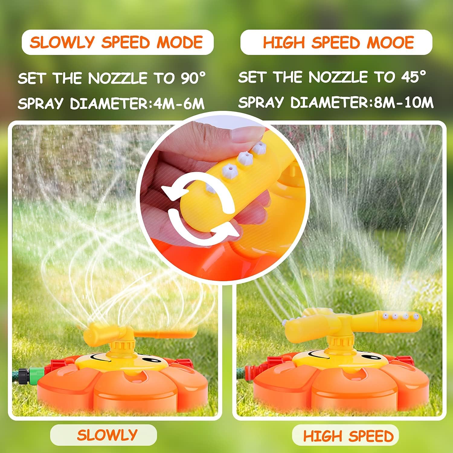 Water Sprinkler for Kids Toddlers Sprinklers with Roating Spray Nozzles Attaches Garden Water Hose Outdoor Play Outside Toys 1-3 2-4 Summer Backyard Lawn Game Yard Water Toy for Kids 3-5 4-8 Boy Girl