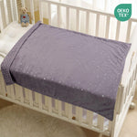 Donsonny Baby Blanket for Boys Girls Soft Minky with Double Layer Dotted Backing, Star and Moon Printed 30 x 40 Inch Receiving Blanket (Violet)