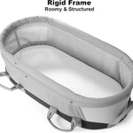 SUNVENO Portable Hand Held Bassinet for Baby with Canopy, Foldable Hand-Held Travel Cradle, 6 Carry Handles, Breathable Mesh, Water-Resistant Bottom, Indoor & Outdoor Baby Travel Bed