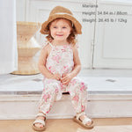 pureborn Baby Girls Straw Sun Hat - Wide Brim Sun Protection Beach Sun Hat with Chin Strap for Infant Girls 12-24 Months Brown
