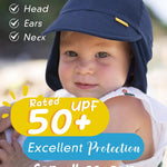 FURTALK Baby Sun Hat UPF 50+ UV Ray Sun Protection Cotton Toddler Hats for Boys Girls Royal Blue