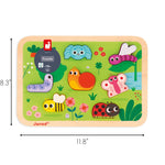 Janod - Garden Chunky Puzzle 7 Pieces - Toddler Playtime - Develops Fine Motor Skills - Encourages Imaginative Play - Safe Quality Materials - Easy to Grasp