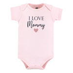 Hudson Baby Unisex Baby Cotton Bodysuits, Girl Mommy Pink Navy, Newborn