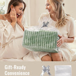 Blissful Diary Flannel Diaper Caddy Organizer, included Gift Packaging, Cozy Nursery Storage Basket, Gift for Baby Shower, Newborn Essentials, Sage Green