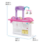 Step2 Love & Care Deluxe Baby Doll Nursery Playset for Kids, Compact Changing Station & Crib, Made of Durable Plastic, Includes Toy Accessories, For Toddlers 2-6 Years Old, Pink
